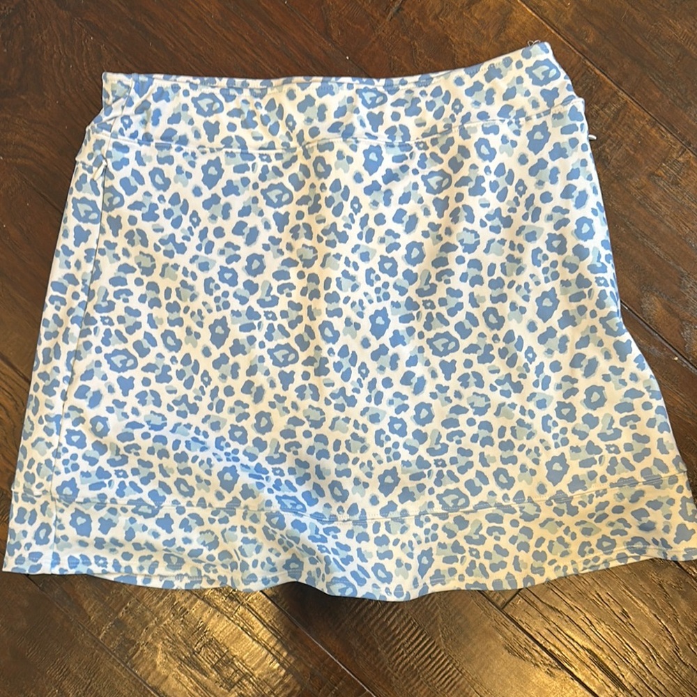 Renwick Blue Leopard Print Skort